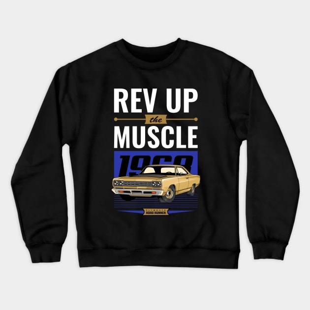 1968 Road Runner Car Crewneck Sweatshirt by milatees